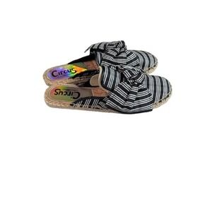 Circus by Sam Edelman Striped Bow Mules Espadrilles NWOB Women's Size 6.5